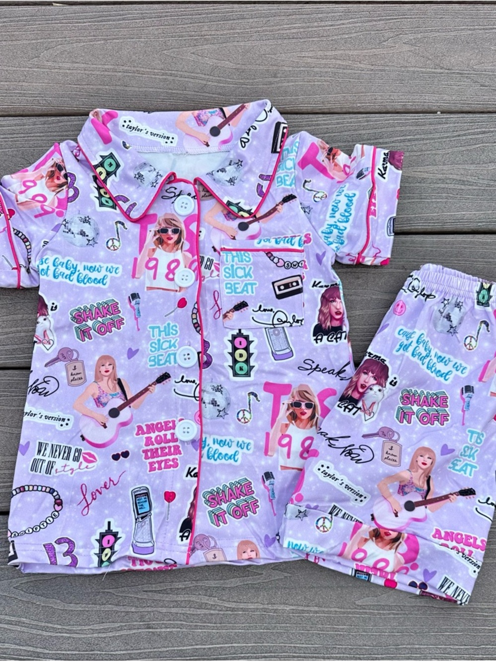Kids T. Swift Graphic Short Pajama Set